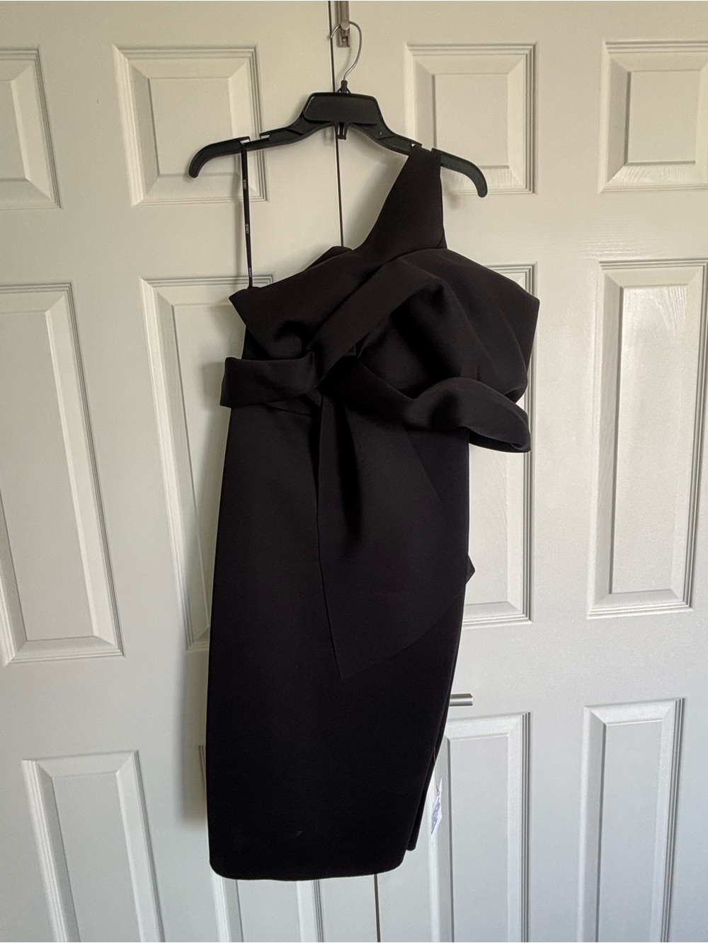 ASOS Black One-Shoulder Ruffle Sheath Dress